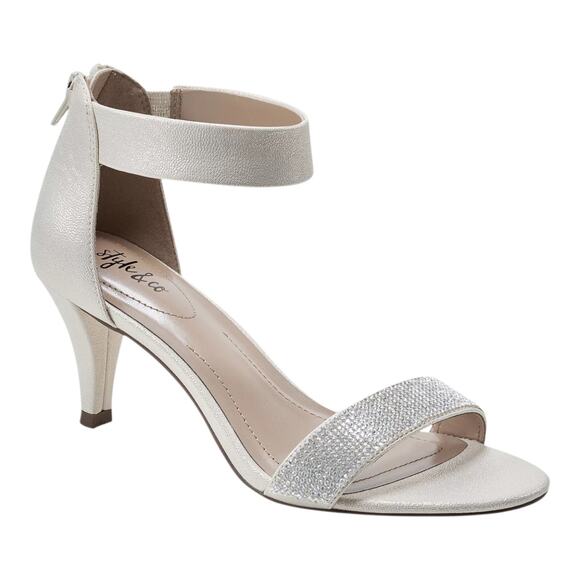 Style & Co Women's Phillys Two Piece Evening Sandals White Size 5 - Picture 1 of 4